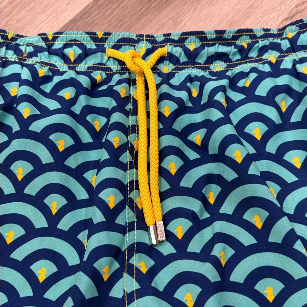 Capelle Miami Men's Swim Trunks Seahorse Print Lined 5.5